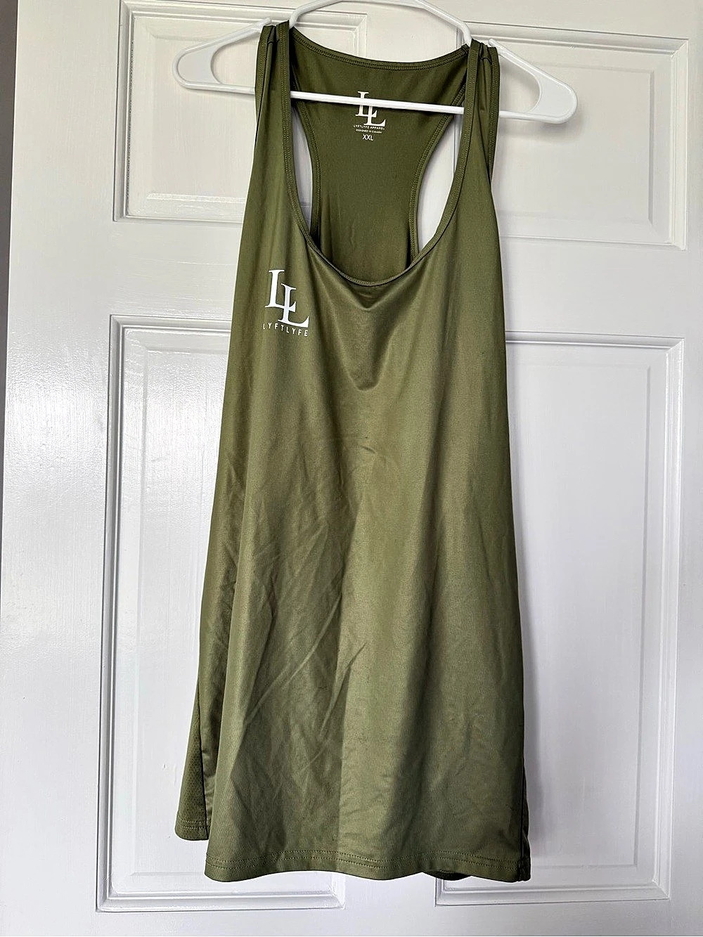 Men’s Lyftlyfe Olive Racerback Tank Top Size XXL